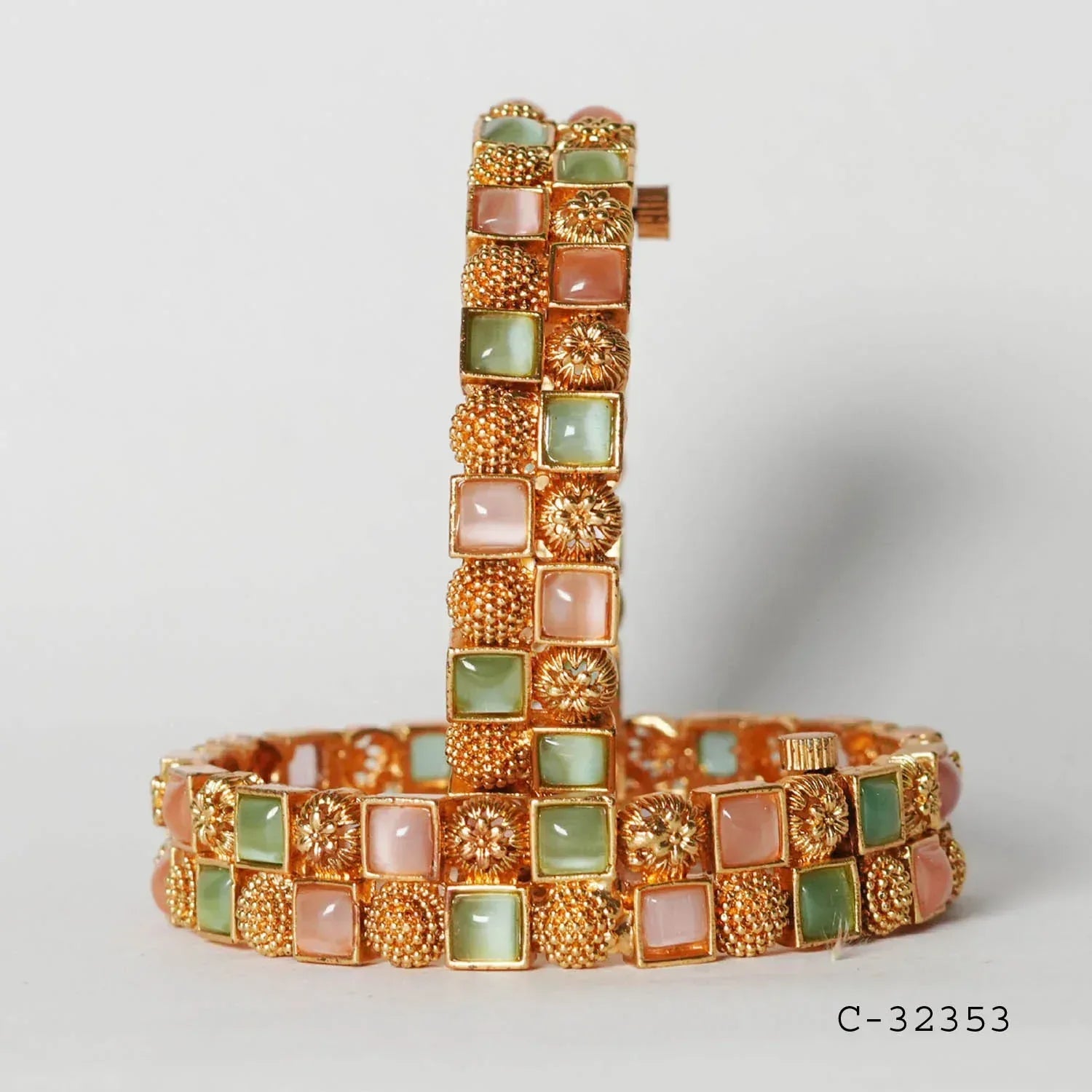 Stylish Multi Color Design Bracelet for Women, Brass Kada Traditional Indian Jewelry Girls - The Golden Cascade